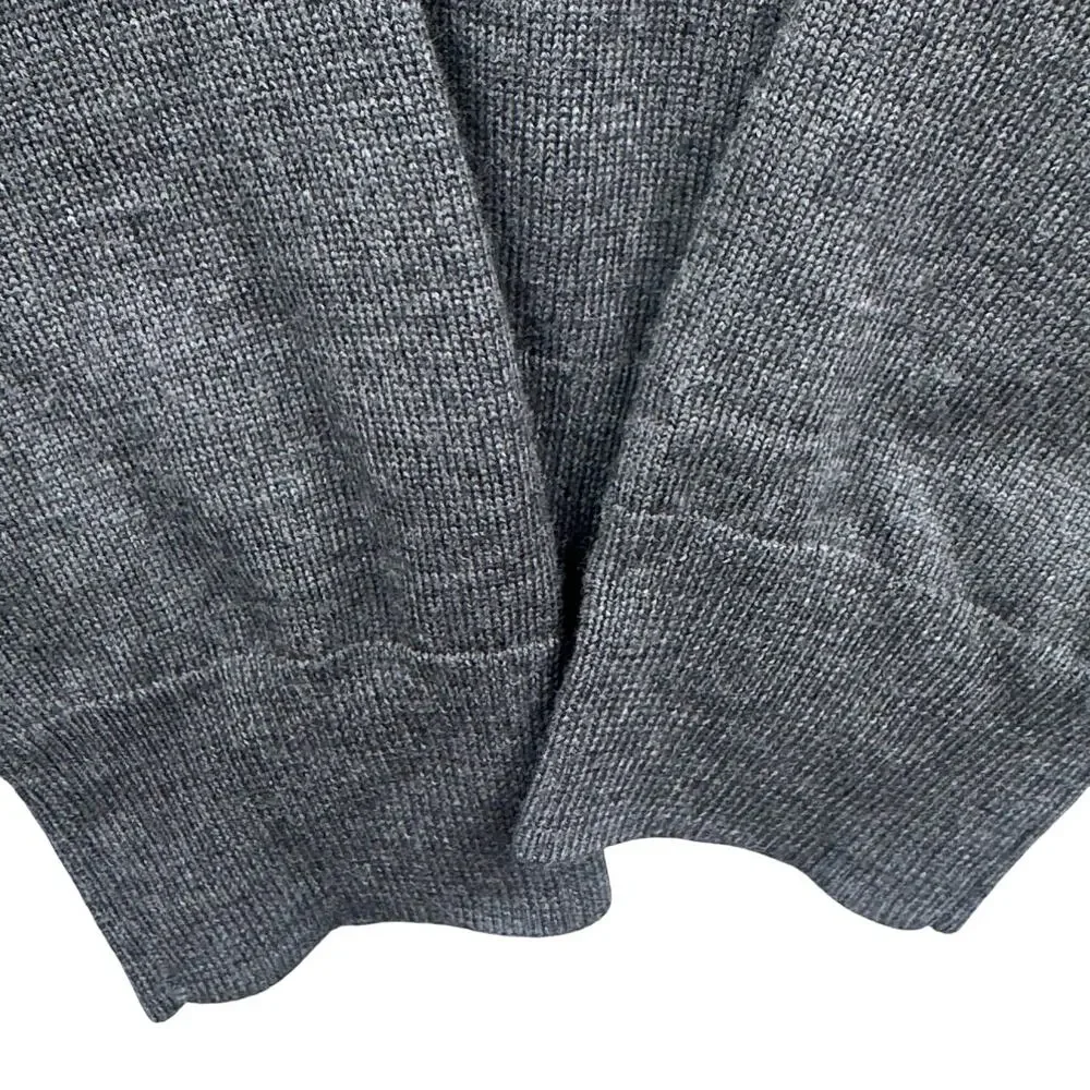 Brooks Brothers Merino Wool Sweater M V-Neck Gray Preppy Ivy League Old Money